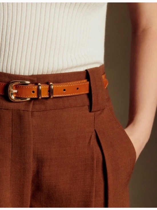 Sezane Livie Belt Polished Camel, Size 75 NWOT main image 5